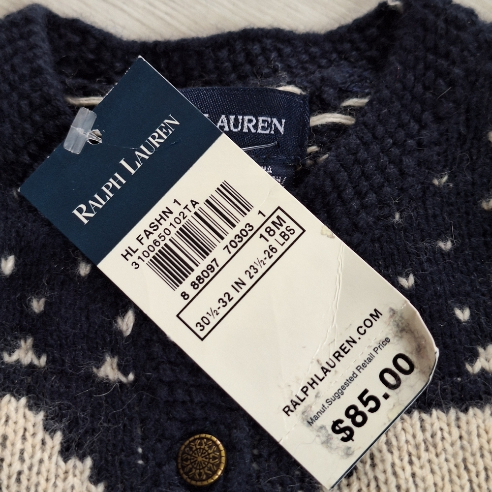 Ralph Lauren NWT Blue Bear sweater 18 Months - Picture 3 of 9